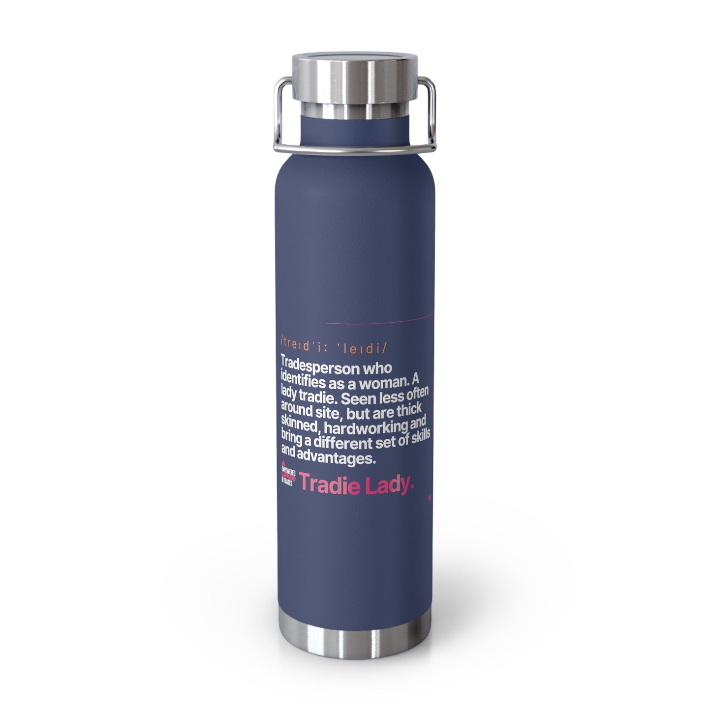 'Tradie Lady' Navy Insulated Bottle