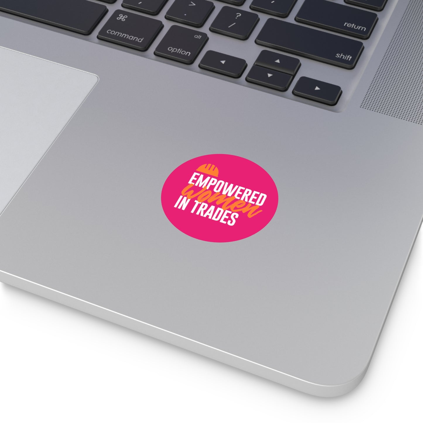 Empowered Pink Round Vinyl Stickers