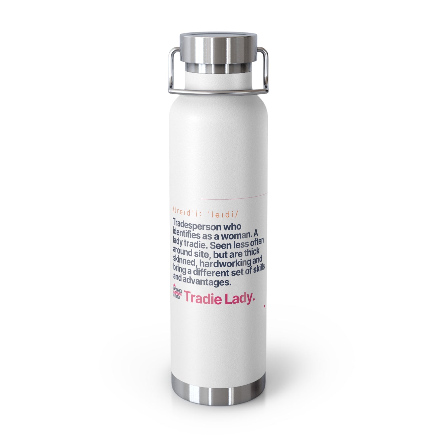 'Tradie Lady' White Insulated Bottle