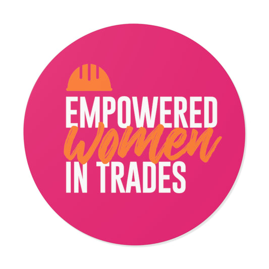 Empowered Pink Round Vinyl Stickers